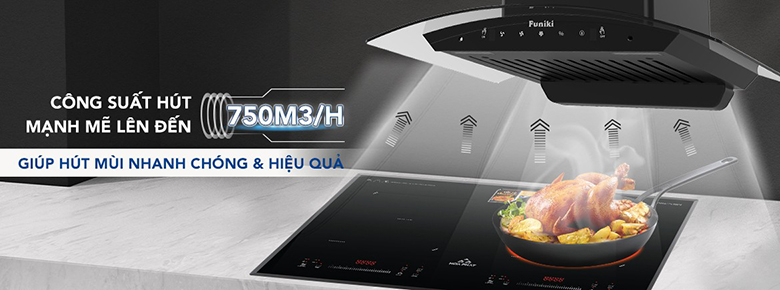 Hút mùi kính cong 70cm Funiki HKH9654-cảm ứng Hút mùi kính cong 70cm Funiki HKH9654-cảm ứng