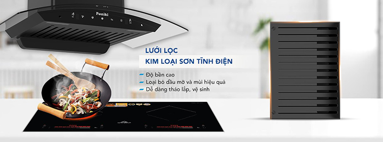 Hút mùi kính cong 70cm Funiki HKH9654-cảm ứng Hút mùi kính cong 70cm Funiki HKH9654-cảm ứng